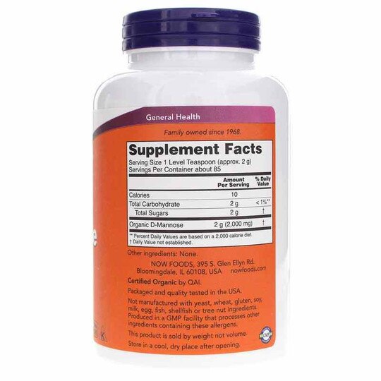D-Mannose Pure Powder Organic, NOW